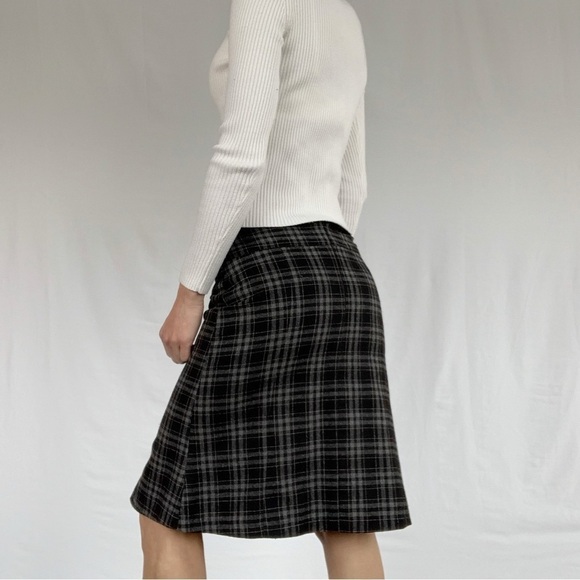SAN Francisco plaid pleated skirt size 1 fits XS-S black and grey - Picture 13 of 13